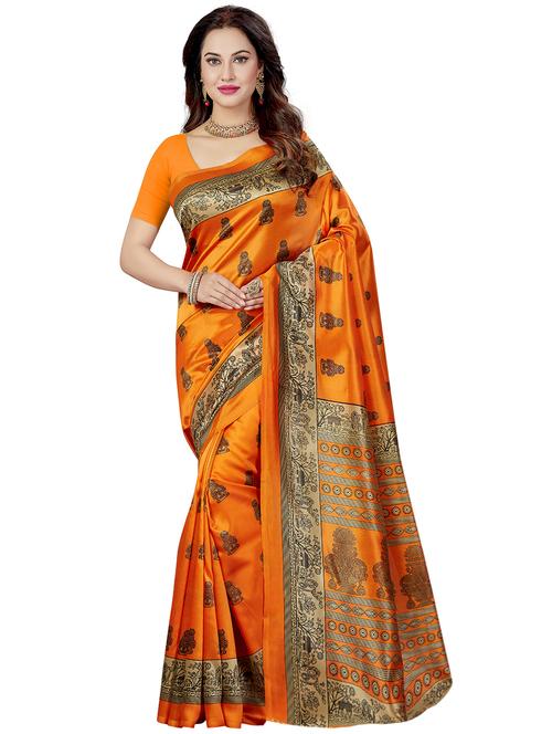 conversational printed saree with blouse - 16377901 - Standard Image - 1