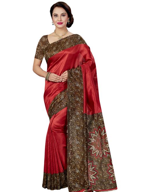 floral printed saree with blouse - 16377903 - Standard Image - 1