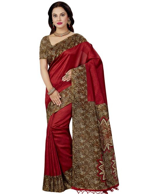 paisley printed saree with blouse - 16377905 - Standard Image - 1