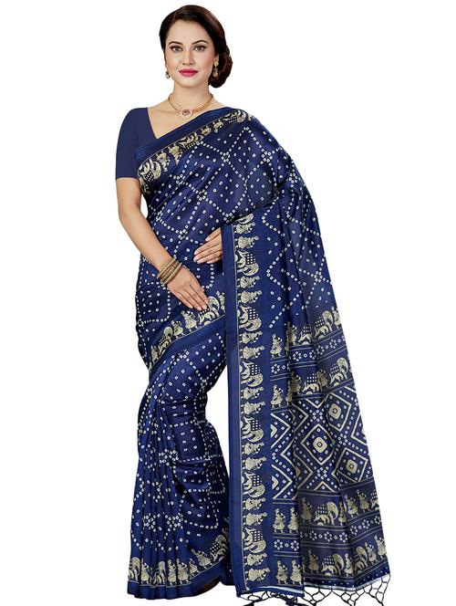 bandhani printed saree with blouse - 16377910 - Standard Image - 1