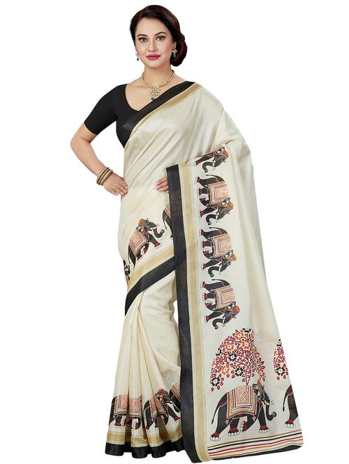 conversational printed saree with blouse - 16377914 - Standard Image - 1