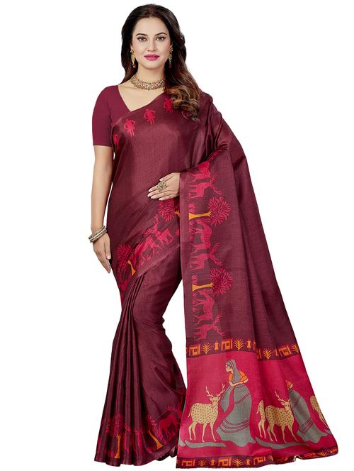 conversational printed saree with blouse - 16377915 - Standard Image - 1