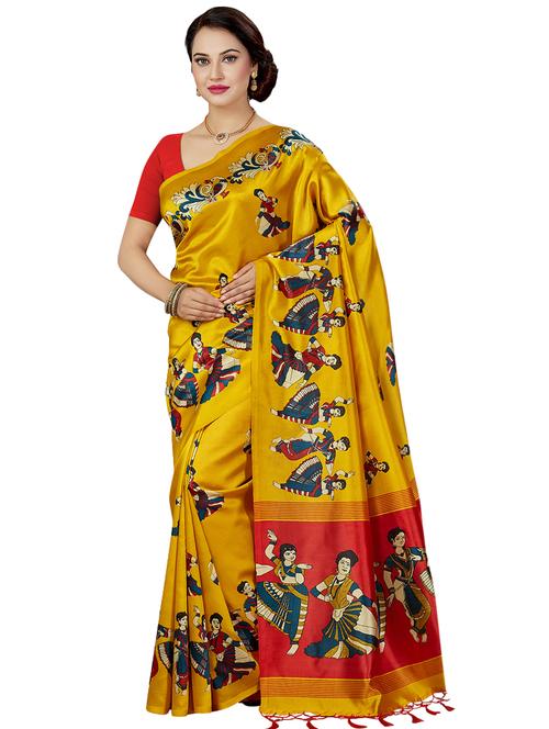 conversational printed saree with blouse - 16377918 - Standard Image - 1