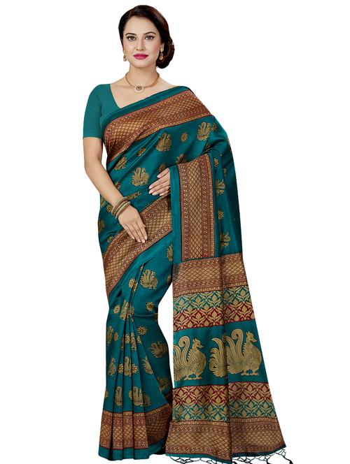 conversational printed saree with blouse - 16377919 - Standard Image - 1