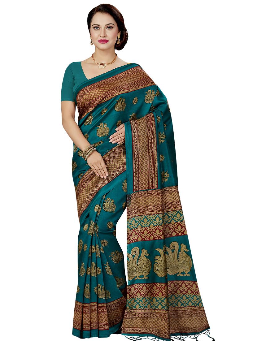 conversational printed saree with blouse - 16377919 - Zoom Image - 1