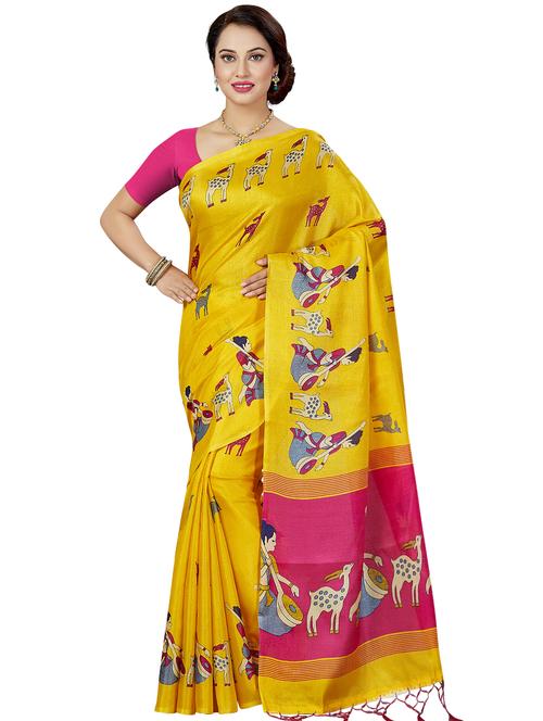 conversational printed saree with blouse - 16377925 - Standard Image - 1