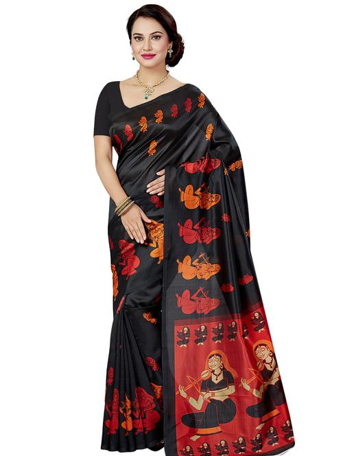 conversational printed saree with blouse - 16377926 - Standard Image - 1