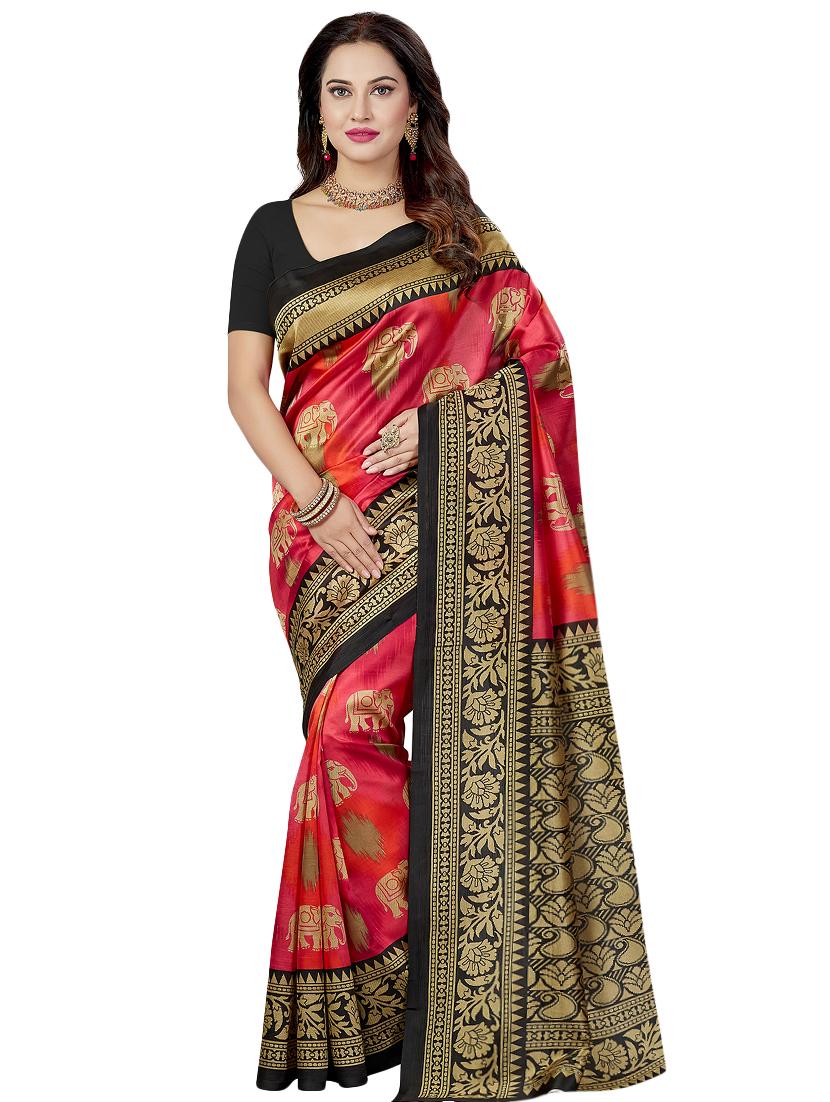 conversational printed saree with blouse - 16377929 - Zoom Image - 1