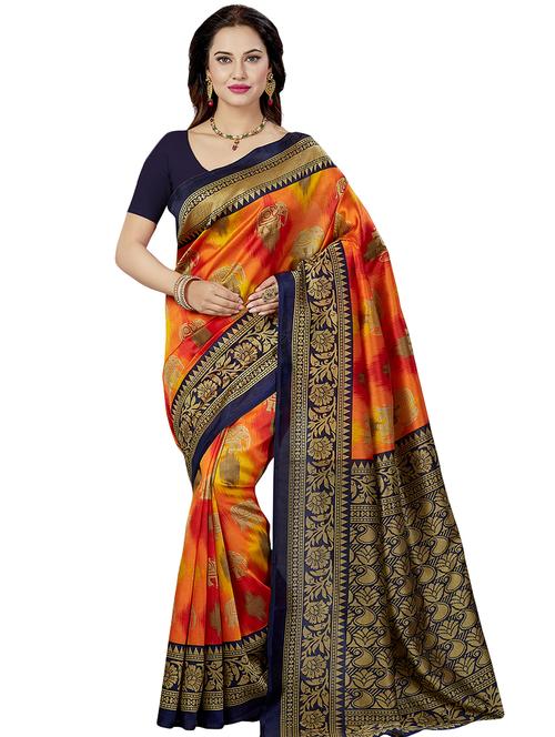 conversational printed saree with blouse - 16377938 - Standard Image - 1