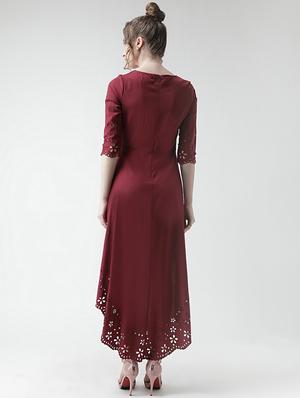lazer cut hem asymmetric dress - 16378767 - Standard Image - 3