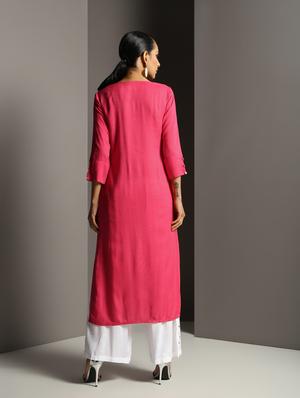 mirror work kurta palazzo set - 16378833 - Standard Image - 3
