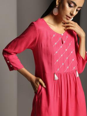 mirror work kurta palazzo set - 16378833 - Standard Image - 4