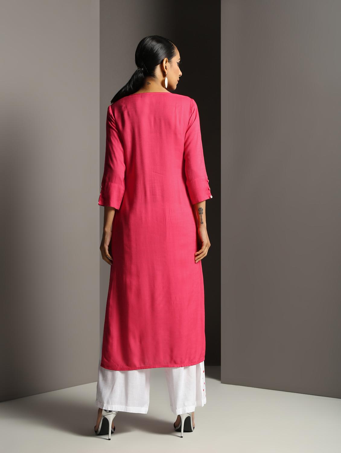 mirror work kurta palazzo set - 16378833 - Zoom Image - 3