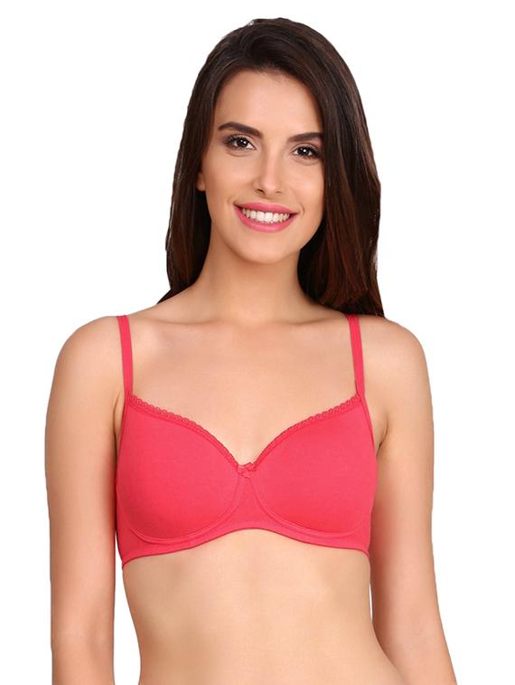 bow patch lace detail t-shirt bra - 16378911 - Zoom Image - 1