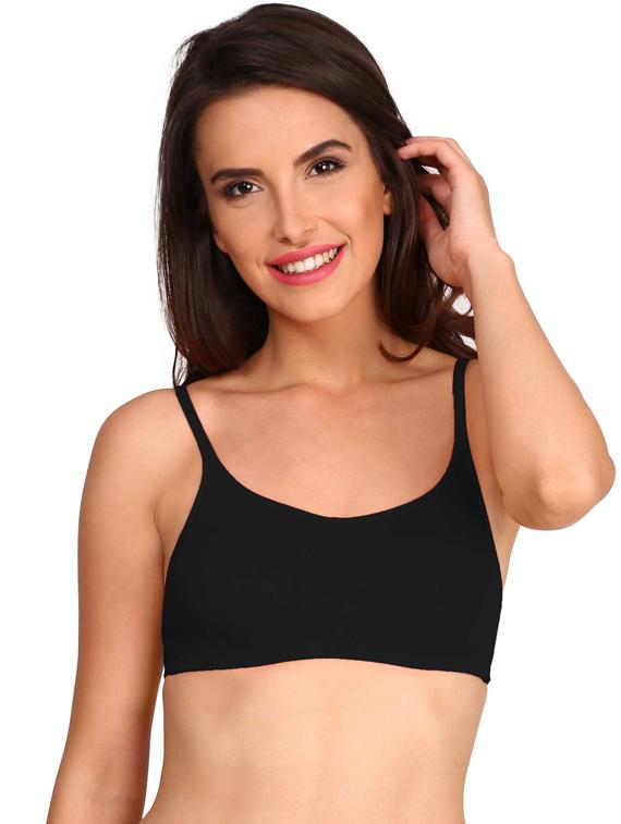 black cotton regular bra - 16378916 - Zoom Image - 1