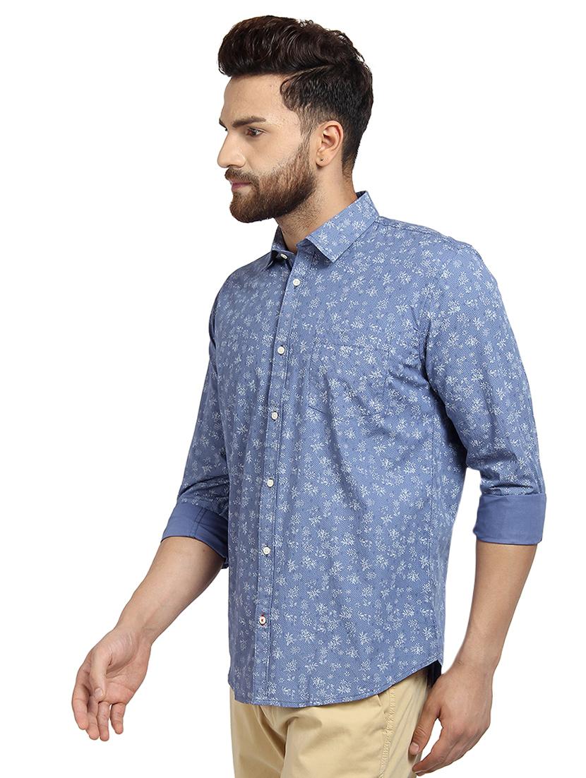 light blue printed casual shirt - 16379117 - Zoom Image - 2