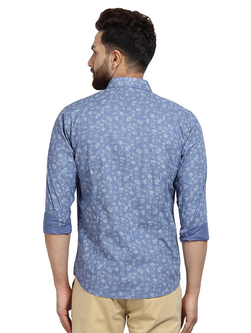 light blue printed casual shirt - 16379117 - Zoom Image - 3