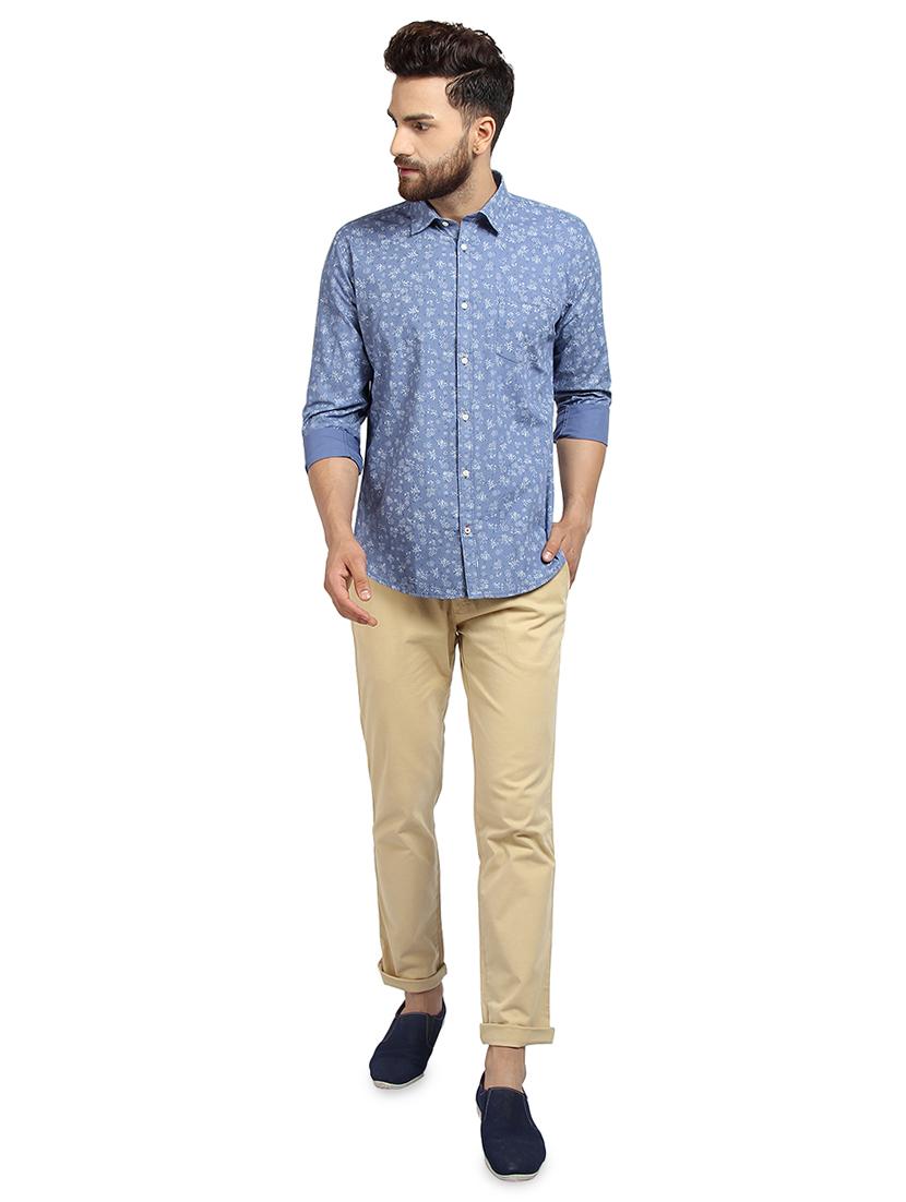 light blue printed casual shirt - 16379117 - Zoom Image - 4