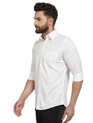 white polka dot printed casual shirt - 16379124 - Standard Image - 2