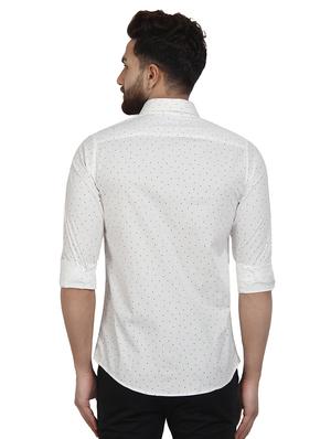 white polka dot printed casual shirt - 16379124 - Standard Image - 3