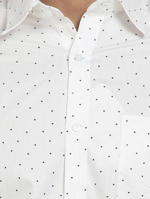 white polka dot printed casual shirt - 16379124 - Standard Image - 5