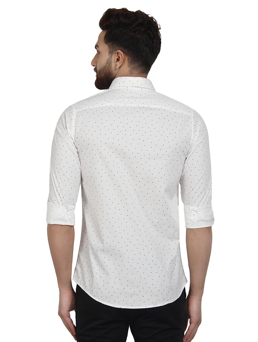 white polka dot printed casual shirt - 16379124 - Zoom Image - 3