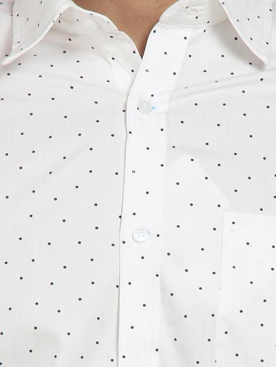 white polka dot printed casual shirt - 16379124 - Zoom Image - 5