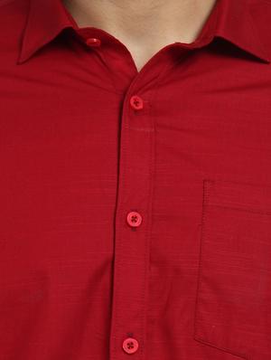 red solid casual shirt - 16379172 - Standard Image - 5