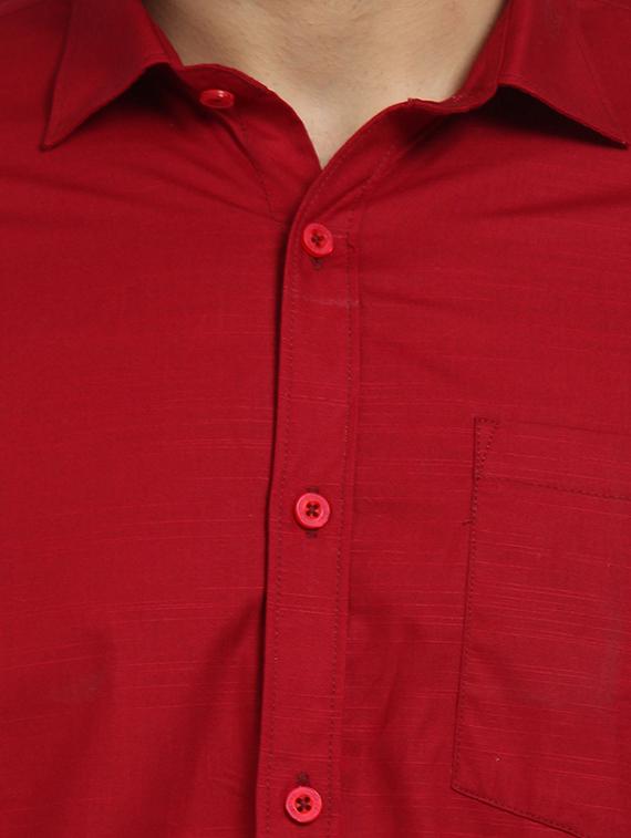 red solid casual shirt - 16379172 - Zoom Image - 5