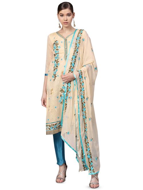 embroidered unstitched suit - 16380570 - Standard Image - 1