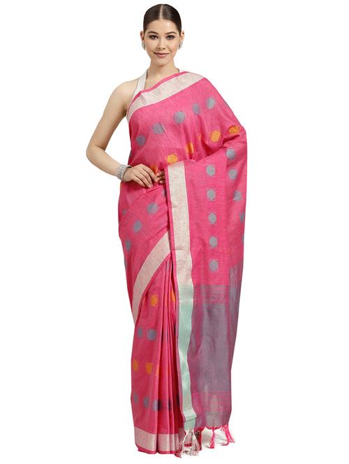 bordered woven saree with blouse - 16380816 - Standard Image - 1