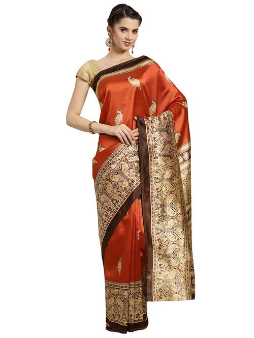 conversational printed saree with blouse - 16380819 - Standard Image - 1