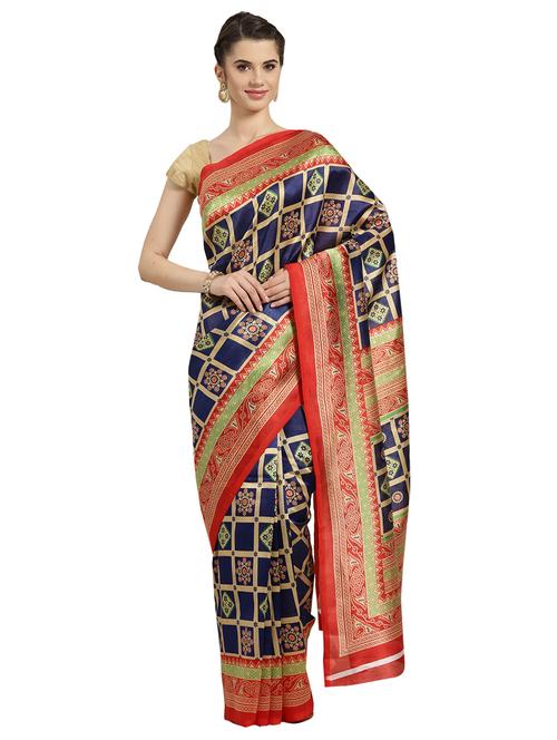 floral printed saree with blouse - 16380824 - Standard Image - 1
