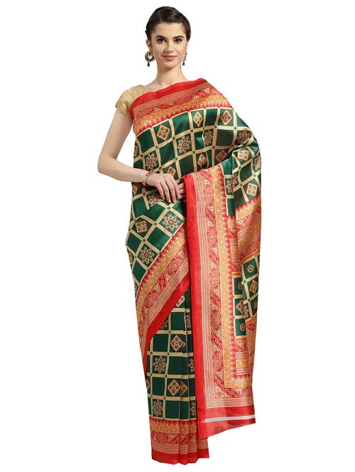 floral printed saree with blouse - 16380825 - Standard Image - 1