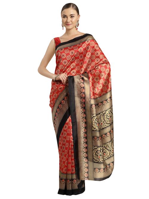 floral printed saree with blouse - 16380828 - Standard Image - 1