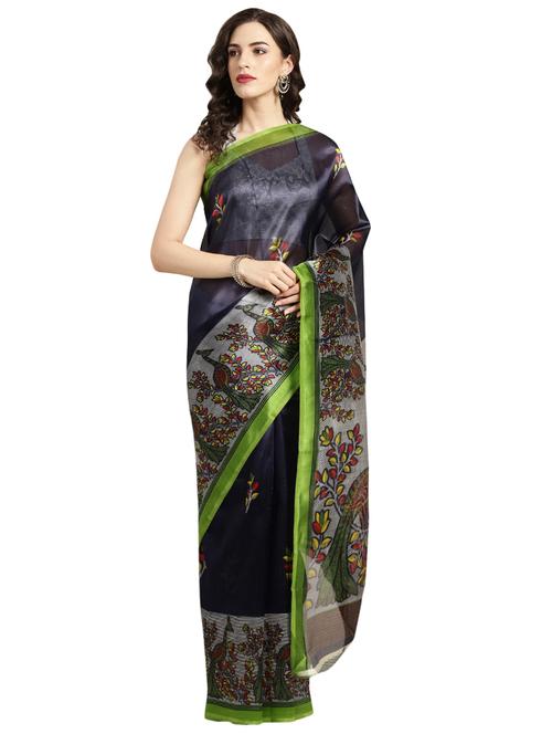 conversational printed saree with blouse - 16380832 - Standard Image - 1