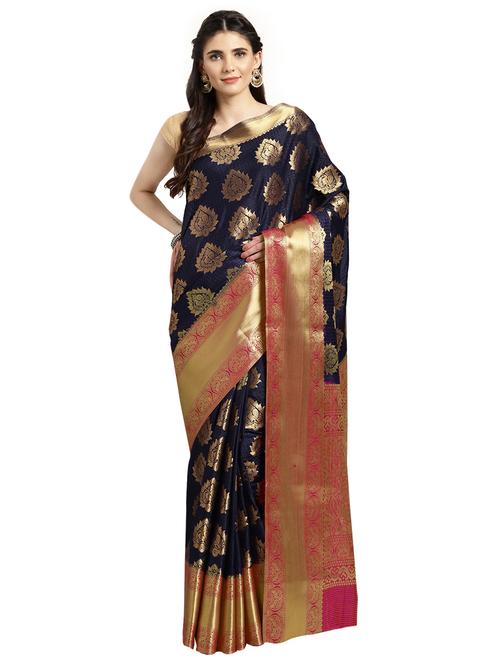 conversational woven saree with blouse - 16380839 - Standard Image - 1