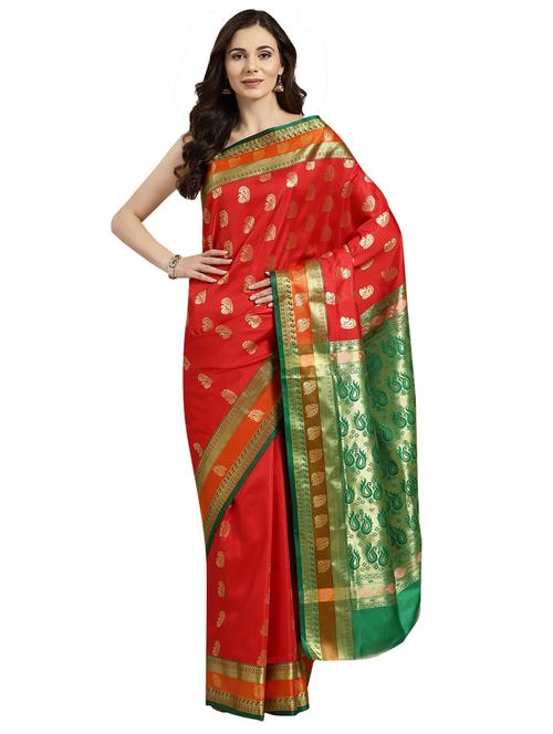 conversational woven saree with blouse - 16380841 - Standard Image - 1