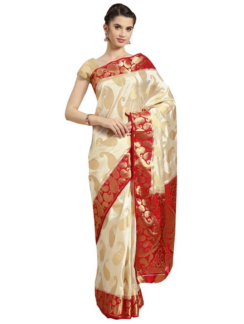 paisley woven saree with blouse - 16380842 - Standard Image - 1