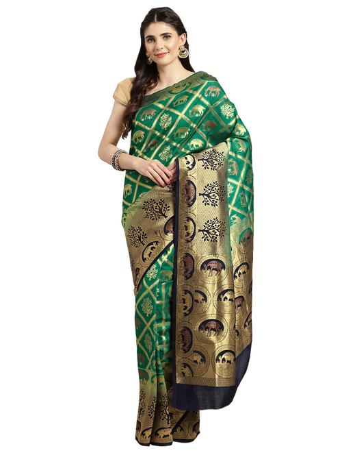 conversational woven saree with blouse - 16380846 - Standard Image - 1