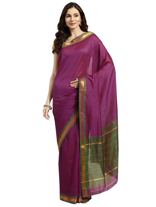 bordered woven saree - 16380855 - Standard Image - 1