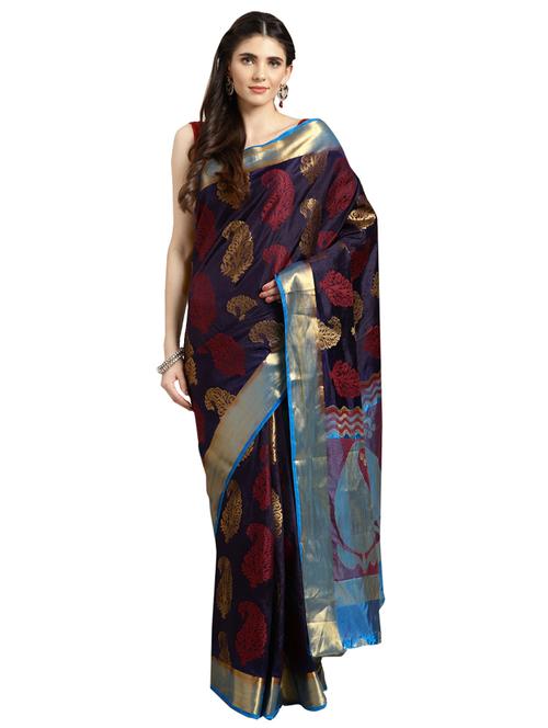 paisley woven saree with blouse - 16380857 - Standard Image - 1