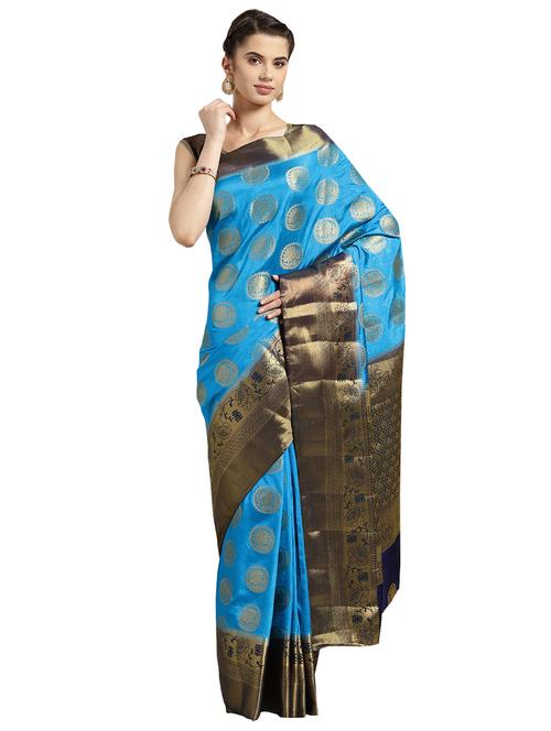 conversational woven saree with blouse - 16380868 - Standard Image - 1