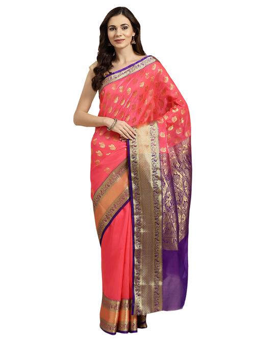 conversational woven saree with blouse - 16380872 - Standard Image - 1