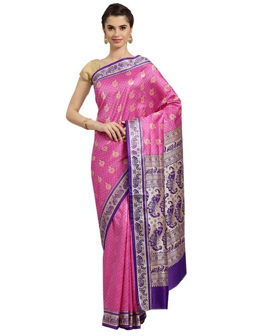 conversational woven saree with blouse - 16380874 - Standard Image - 1