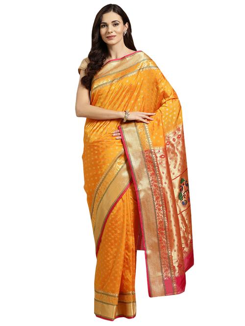 conversational woven saree with blouse - 16380875 - Standard Image - 1