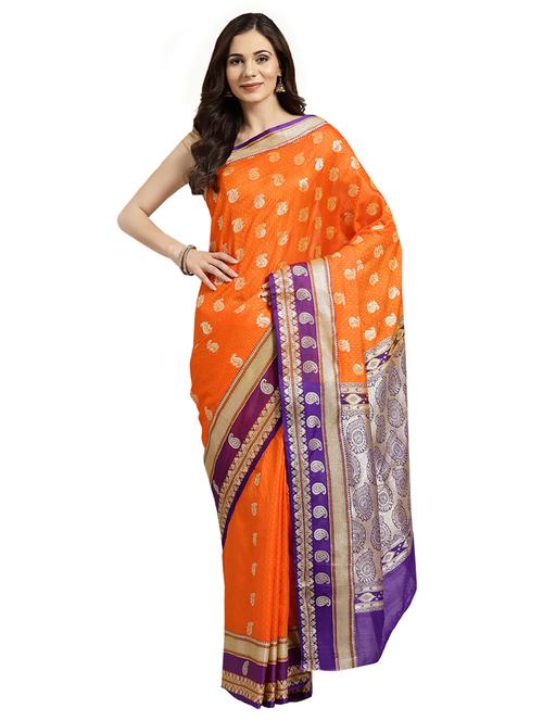 conversational woven saree with blouse - 16380876 - Standard Image - 1