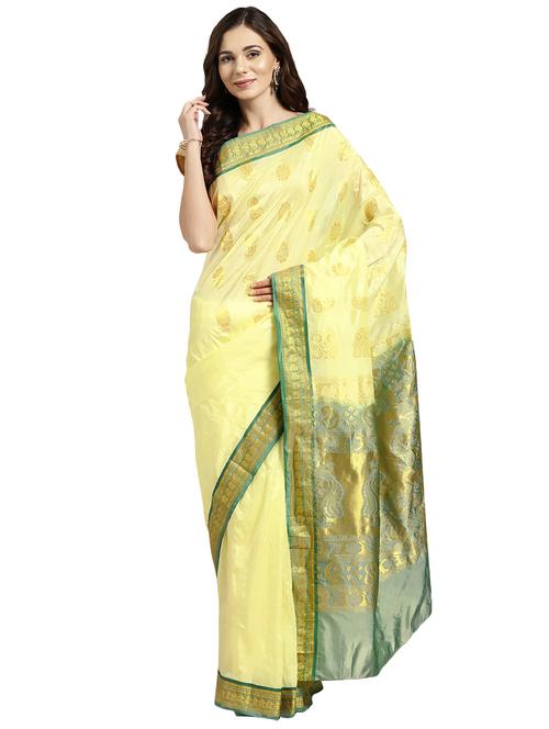 bordered woven saree with blouse - 16380878 - Standard Image - 1