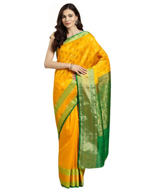 bordered woven saree with blouse - 16380880 - Standard Image - 1
