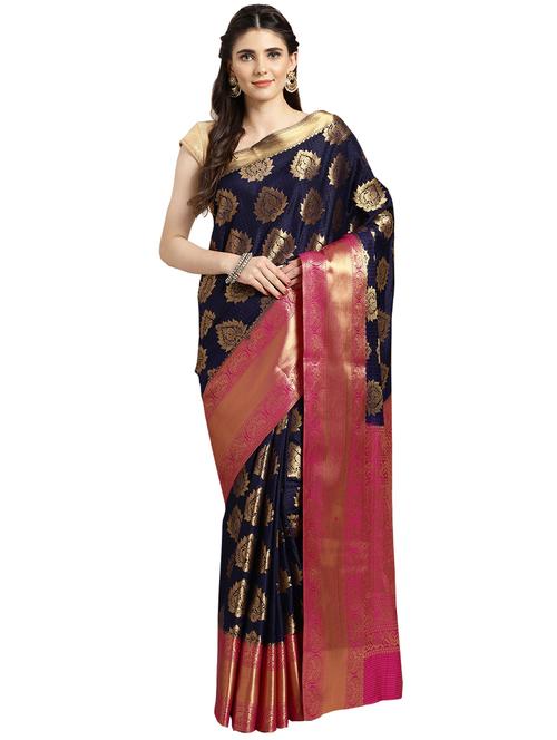 conversational woven saree with blouse - 16380881 - Standard Image - 1